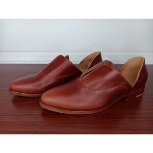 Nisolo Emma D'Orsay Oxford Shoes Size 8 Brandy Brown Leather Slip On Shoes Flats